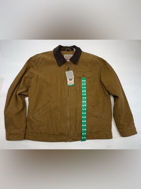Levi's Brown Canvas Field Jacket with Dark Brown Collar NWT Size XL
